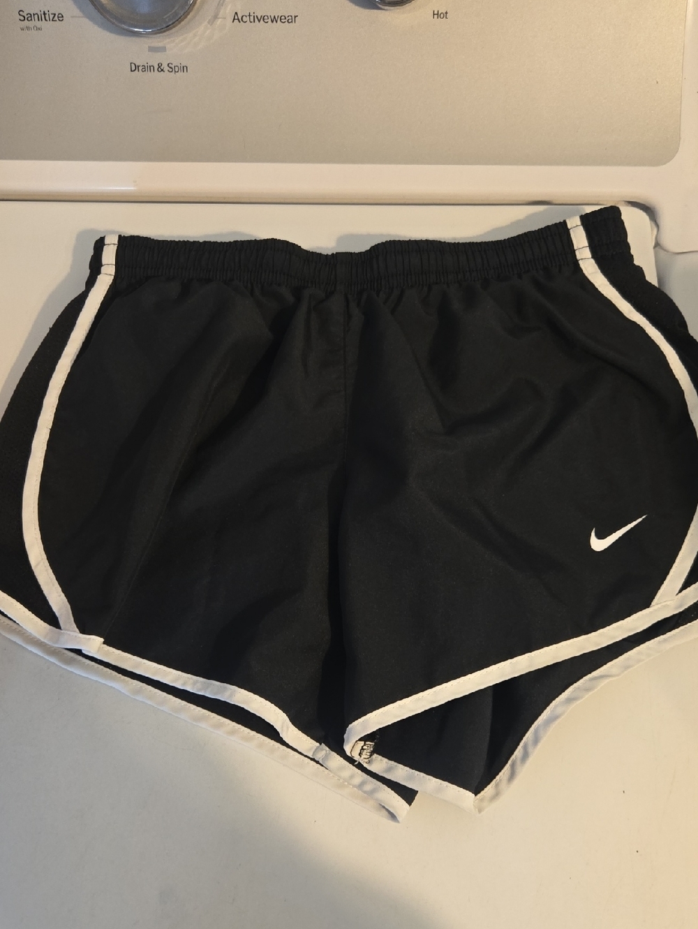 Kids Medium Nike Black Athletic Shorts with White Trim